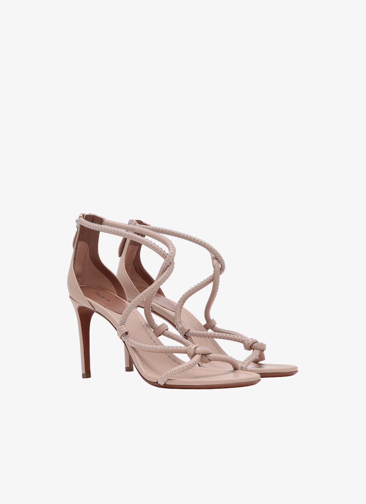 SANDALS PEAU ELEGANT CORDON+CLOU NUDE ALAÏA BLUSH  SANDALS PEAU ELEGANT CORDON+CLOU NUDE